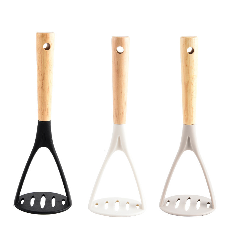 Fabricante de prensa de papas prensa de papas mango de madera PP suplementario doméstico moledor manual moledor de cocina gadget