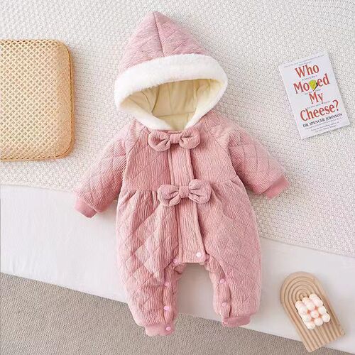 Infant Winter Outfit Thick Chinese Style One-piece Cotton Padded Warm Outing Birthday Fashion Girl Baby Hairy Coat
