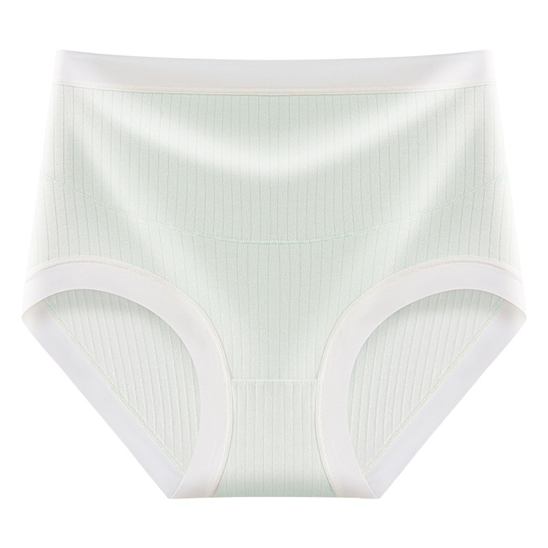 Ropa interior de mujer embarazada Algodón puro entrepierna antibacteriana cintura alta vientre apoyo temprano, embarazo medio y tardío especial sin costuras rayado alto elástico más ropa interior de tamaño