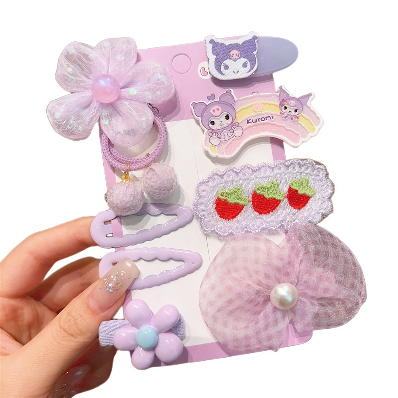 Malla infantil arco flor horquilla linda chica jalea color dibujos animados horquilla flequillos lado pelo roto bb clip