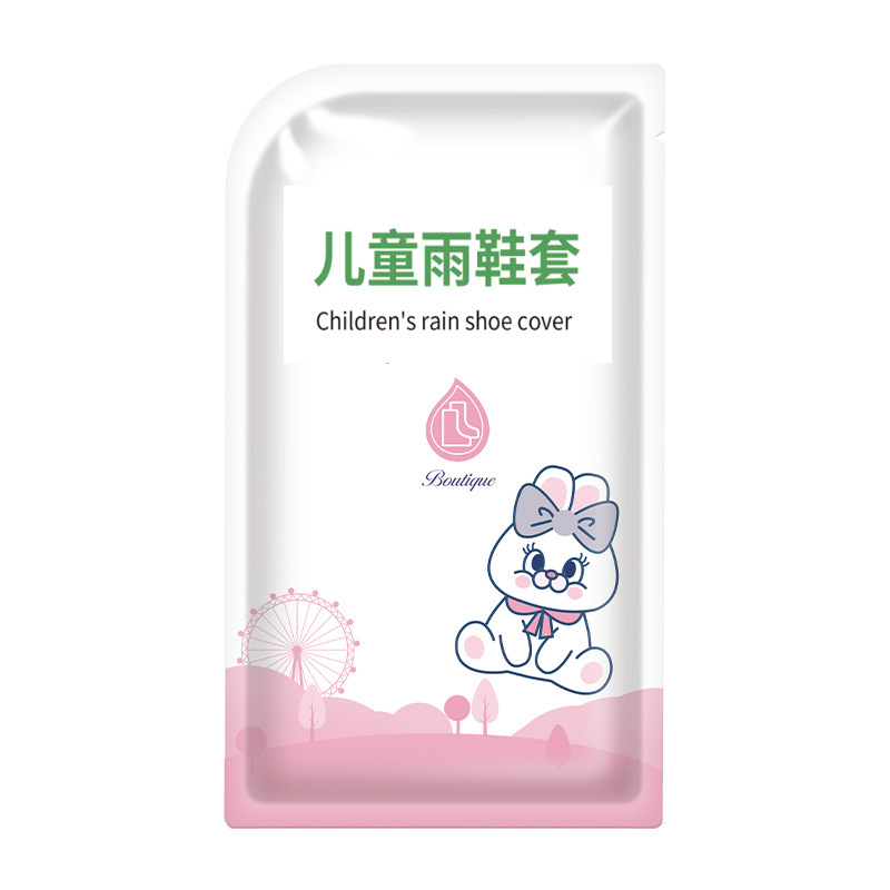 Cubierta de zapatos impermeable desechable de dibujos animados para niños, botas de lluvia en días lluviosos, impermeable al aire libre, antideslizante, cubierta de zapatos gruesa a prueba de arena