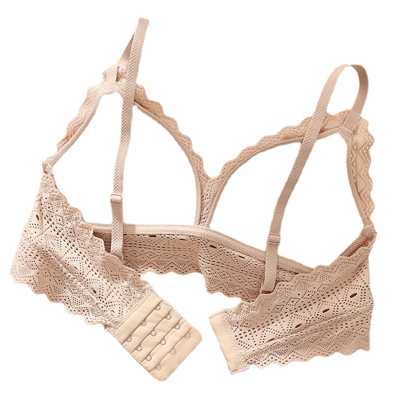 Triángulo francés taza de encaje sexy ropa interior inalámbrica delgada push up pequeño pecho cómodo sujetador transpirable BL082