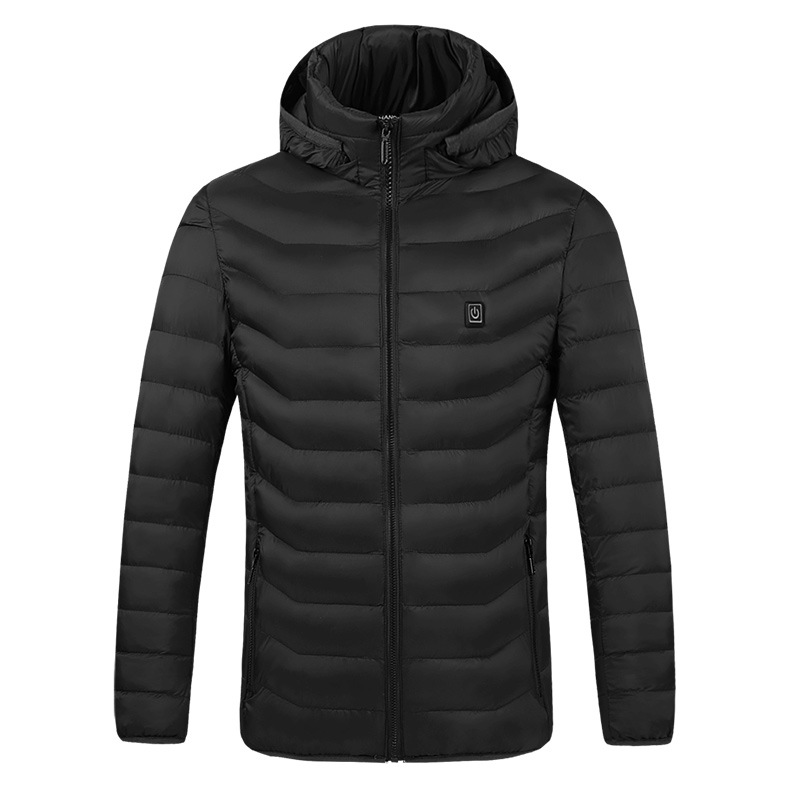 Roupas masculinas Fornecimento por atacado de roupas de aquecimento inteligentes, jaqueta quente à prova de vento com capuz de inverno de manga comprida, roupas de aquecimento elétrico masculinas, roupas de algodão_voghion.com