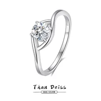 Искусное глазоподобное изгибающееся кольцо с Moissanite 0.5 карат, чехлы Four-claw, кольцо из стерлингового серебра 925, классическое нишевое женское украшение оптовая продажа