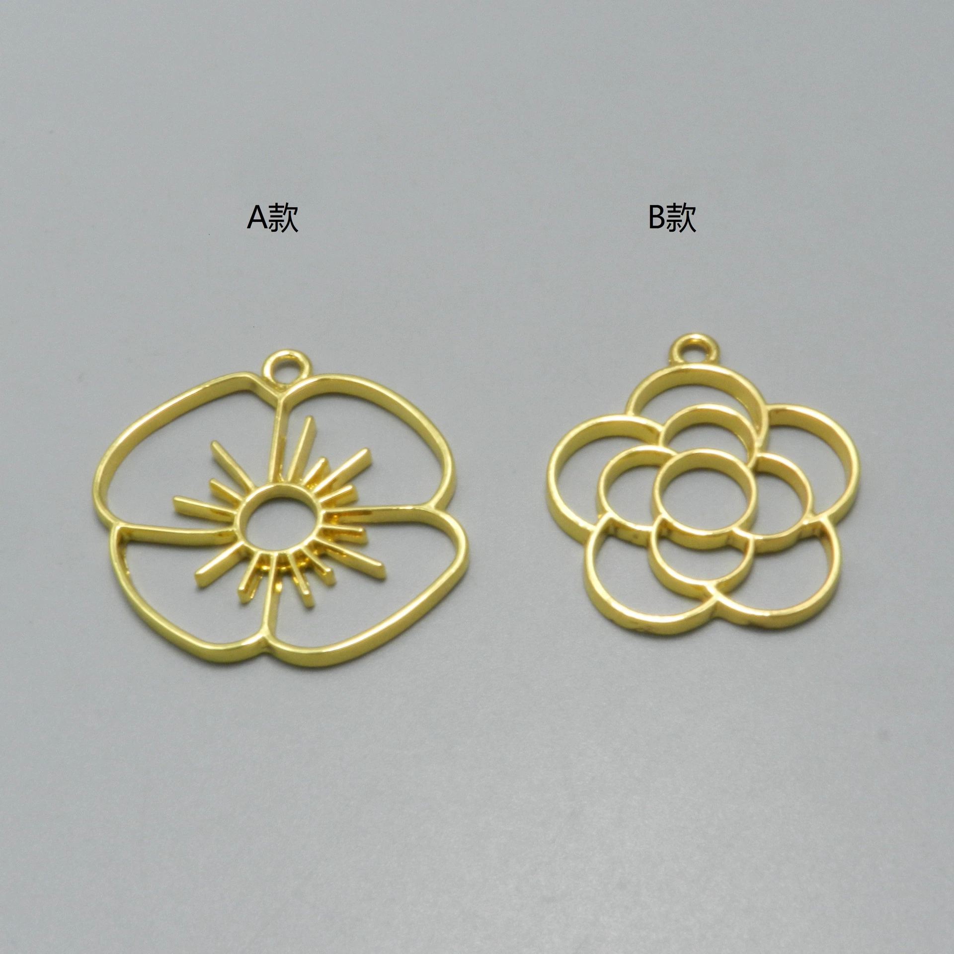 Сохраняющий цвет в форме цветка УФ-кристалл эпоксидная рама цинковый сплав металлическая полая рама DIY ювелирные аксессуары материалы ручной работы