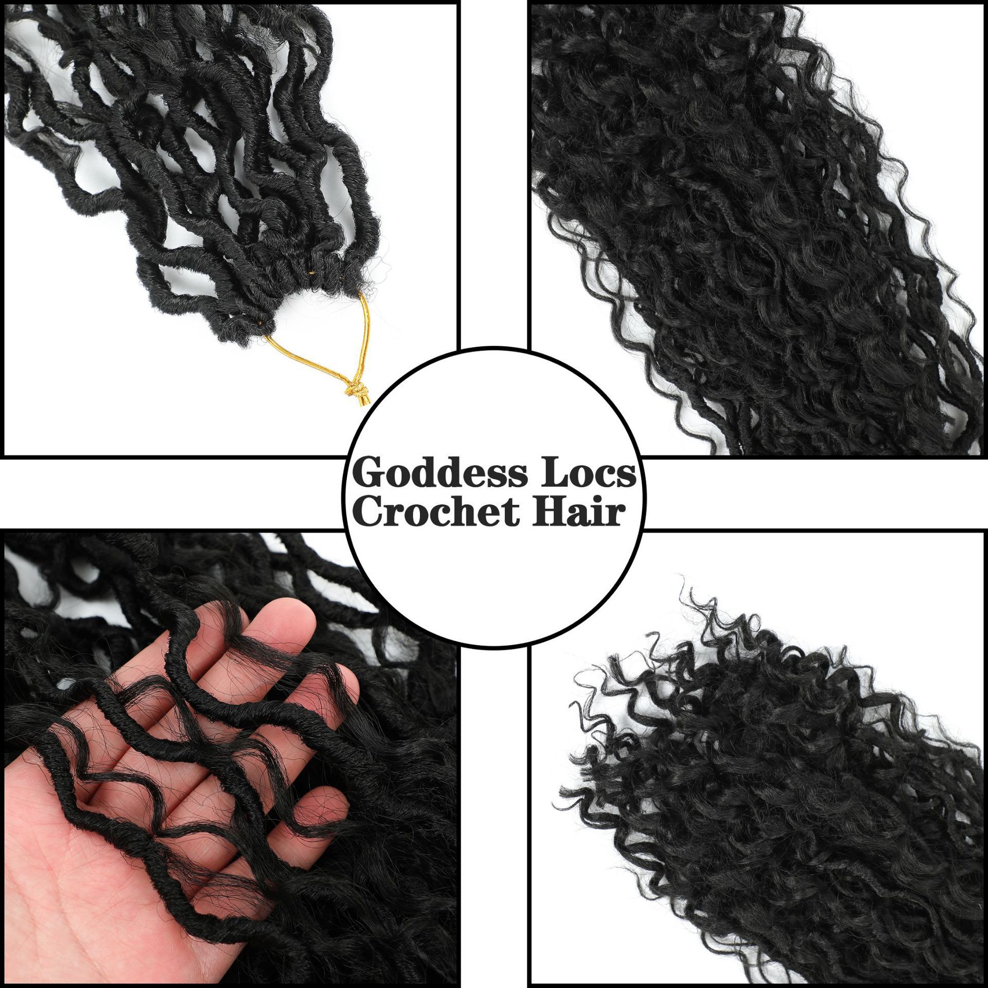 Nuevos productos europeos y estadounidenses, trenzas sucias, ganchillo, comercio exterior, venta caliente, Falsa diosa, río, Locs