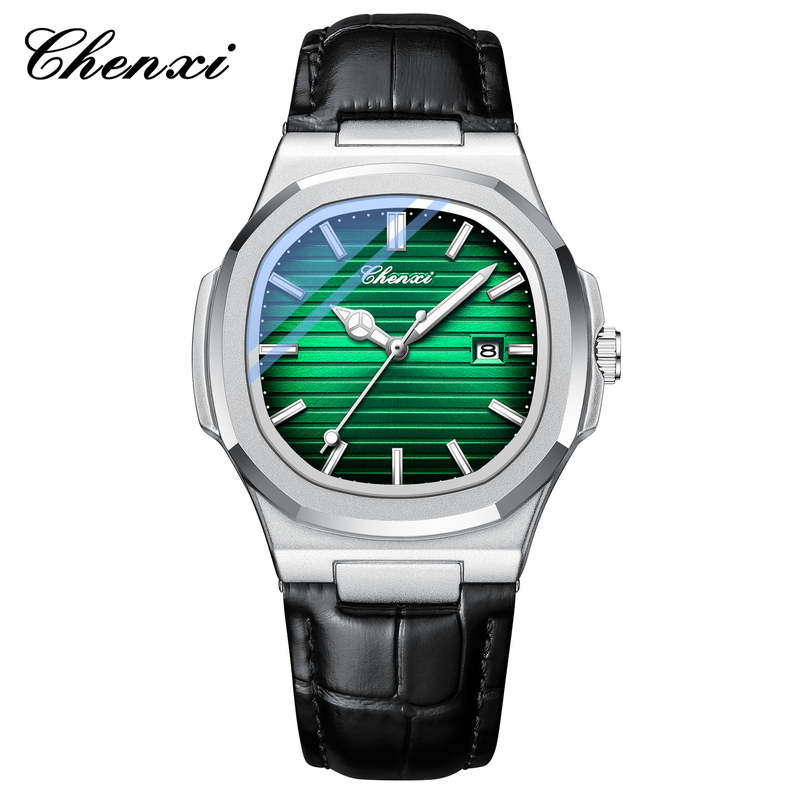 Chenxi transfronterizo venta caliente correa de acero reloj pareja luminosa impermeable simple moda negocio calendario hombres y mujeres reloj de cuarzo