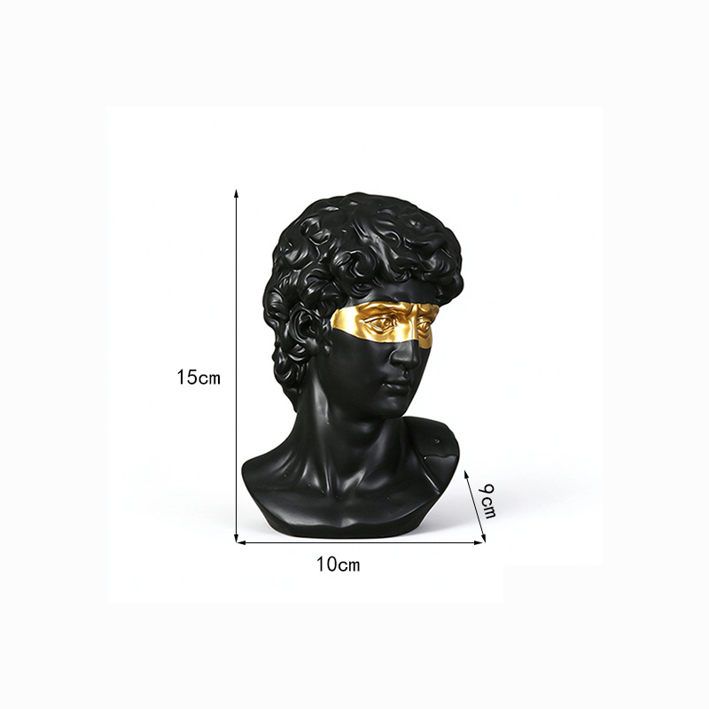 Escultura de David con Ojos Vendados de Resina Decorativa para Decoración del Hogar image 8