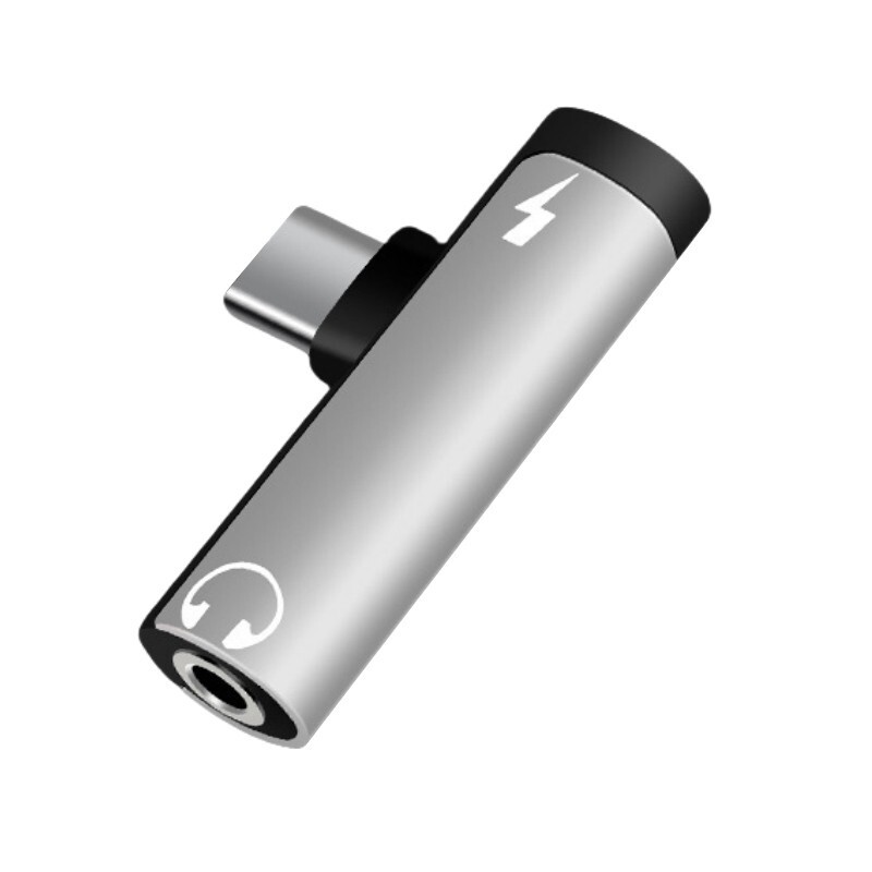 Type c two-in-one audio adapter 3.5mm charging game voice analog converter headset adapter
