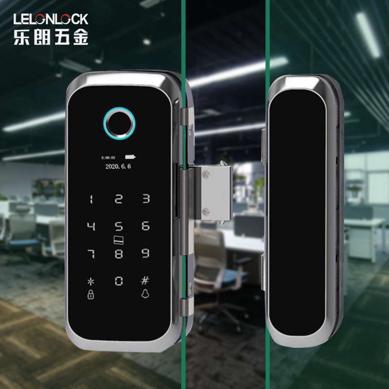 Puerta de cristal de la huella digital inteligente de bloqueo de huellas dactilares semiconductor cabeza cerradura inteligente de la Oficina del hotel