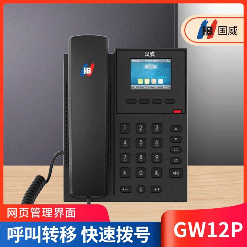Guowei GW12P/22G IP phone, SIP network phone, IP switch with 100Mbps dual-line web page