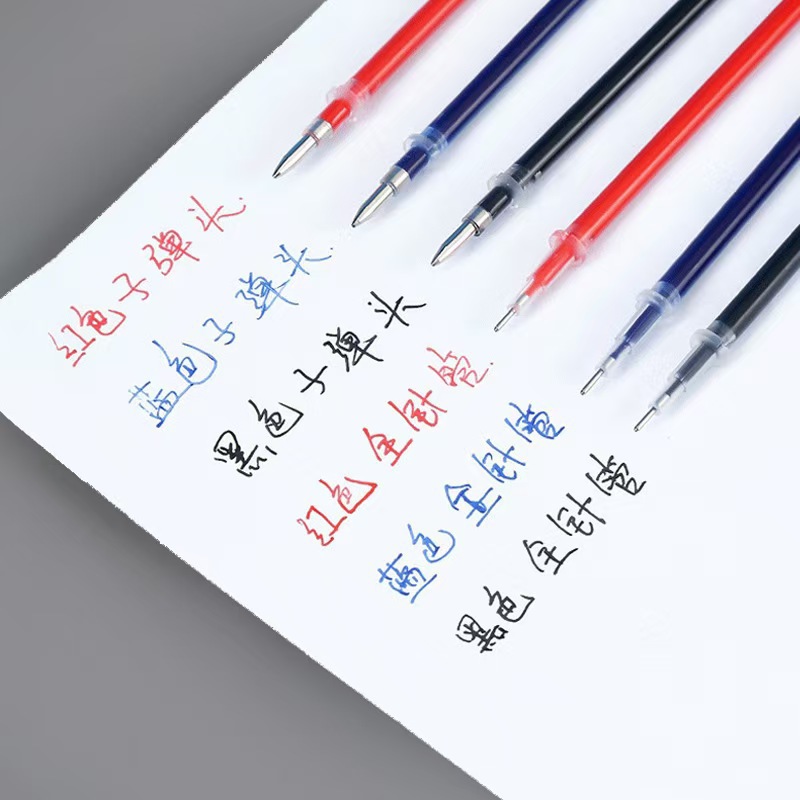 Wholesale Gel Pen Refills Office Stationery Carbon Pen Refills Needle Tip 0.5mm Bullet Tip Refills Black Blue Red