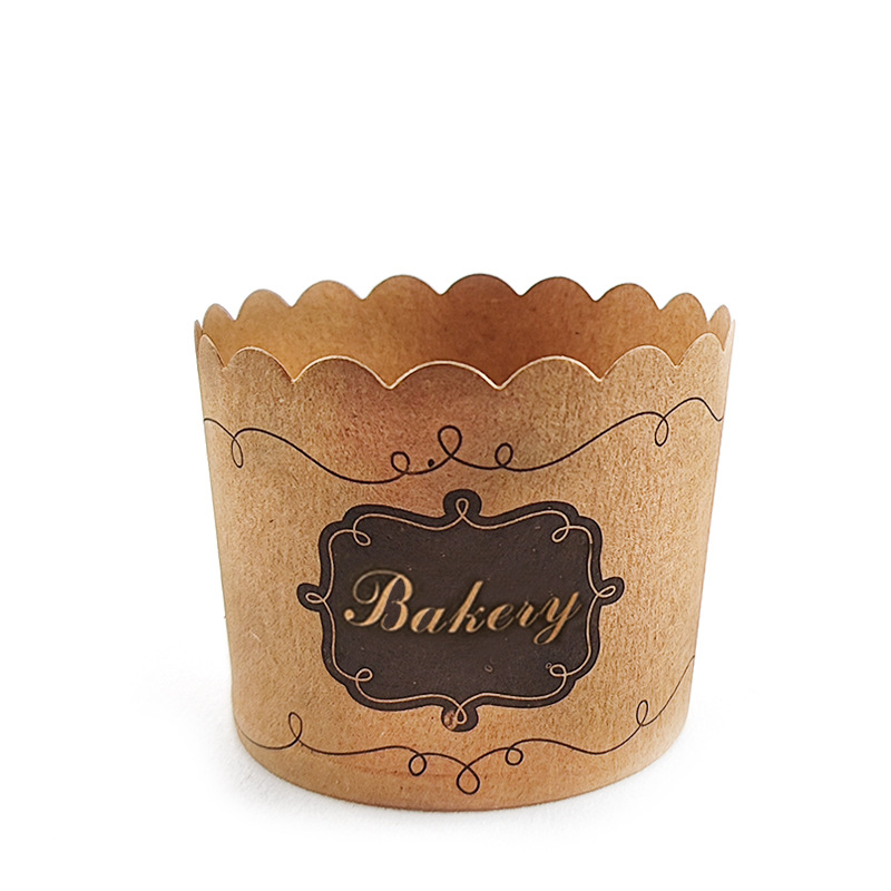 Máquina de papel Kraft de tamaño pequeño Taza Muffin taza pastel taza de papel horno resistente a la temperatura hornear hogar tamaño pequeño bandeja de papel 50 Pack