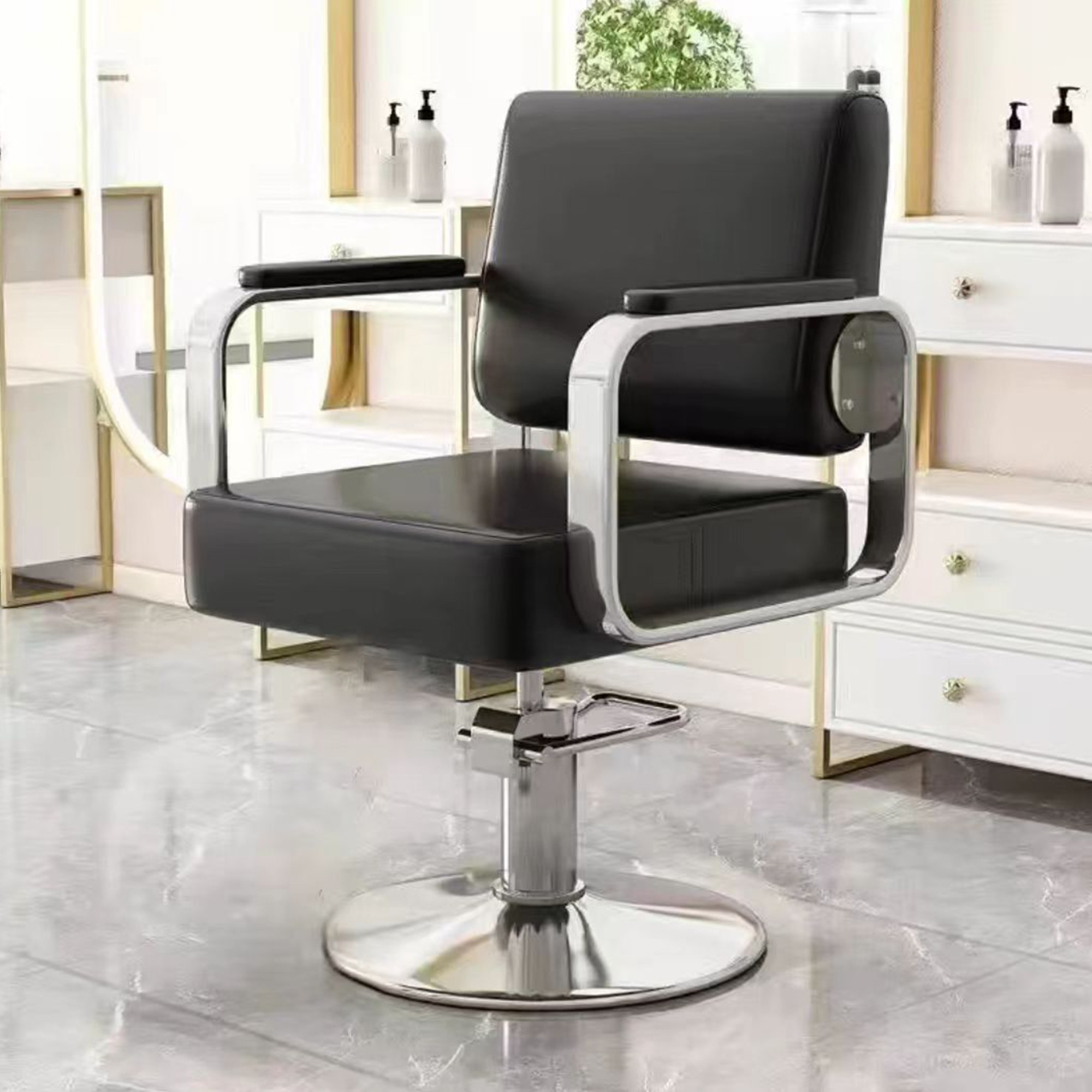 Sillas de peluquería, sillas de salón de peluquería, sillas de corte de cabello de alta calidad, sillas rotativas de alta gama.