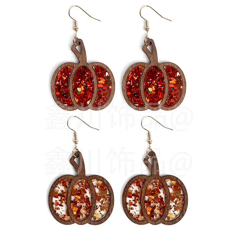 Pumpkin Pattern Women's Gender 1 Pair Halloween Retro Pumpkin Arylic Drop Earrings