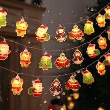 25年新款跨境LED圣诞老人雪人圣诞树灯串橱窗装饰灯节日彩灯闪灯