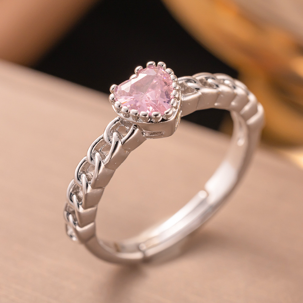 8g Weight Zircon Inlay Material Open Rings Classification 1 Piece Quantity Daily Occasion Copper Material Heart Shape, Bow Knot Pattern All Seasons Season Women's Gender Elegant Style Waterproof Non Tarnish Craft PVD Coated Real Gold Plated Heart Shape Bow Knot 304 Stainless Steel Elegant Glam Waterproof Non Tarnish Open Rings 7