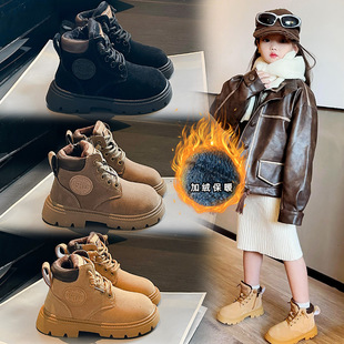 Cross-border/live broadcast girls' cotton martin boots boys' single-li short boots 2024 autumn and winter new children's warm boots