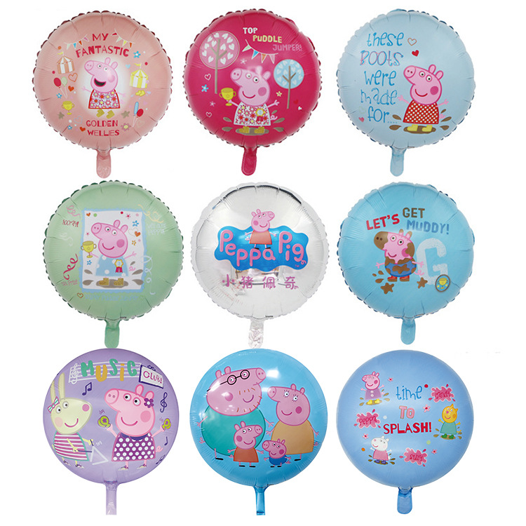 18-inch Cartoon Piggy Unicorn Frozen Elsa Anna Princess Ball Floating Birthday Aluminum Film Balloon