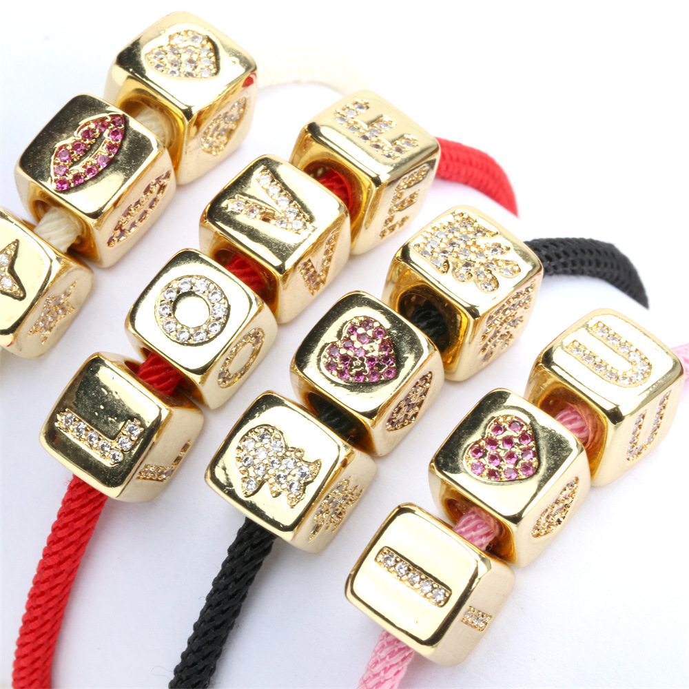 diamond simple color preservation Milan color rope letter woven copper braceletpicture2