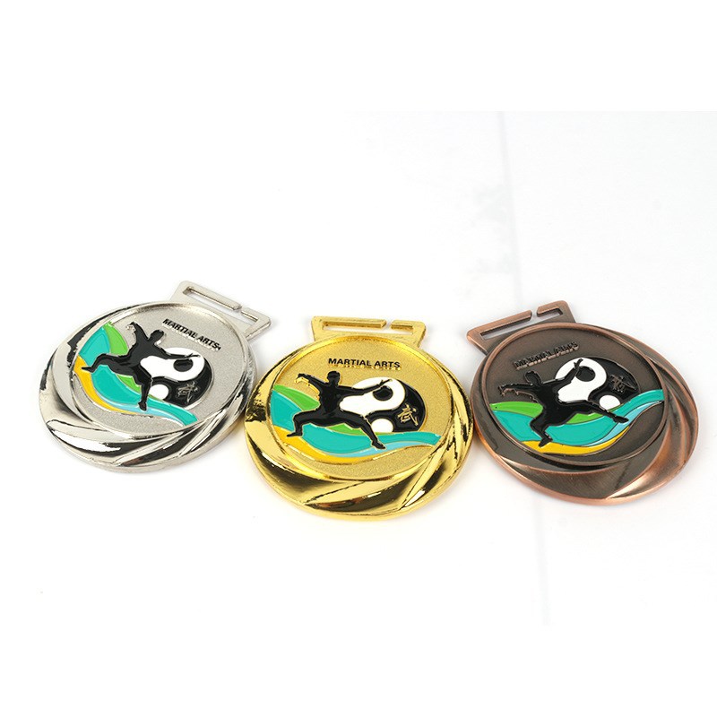 Metal medalla metal listado producción artes marciales oro y plata cobre juegos competencia honor Medalla Premio Conmemorativo producción
