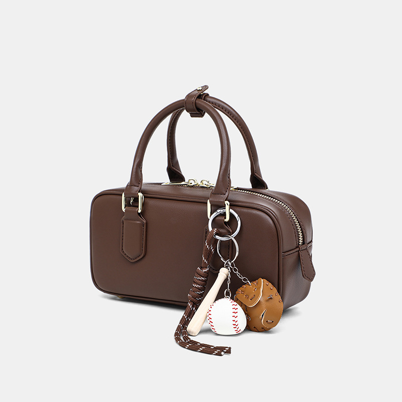 Women's Handbag 2026 New Summer Crossbody Bag Genuine Leather Shoulder Small Square Bag Bowling Bag - Thumbnail 3