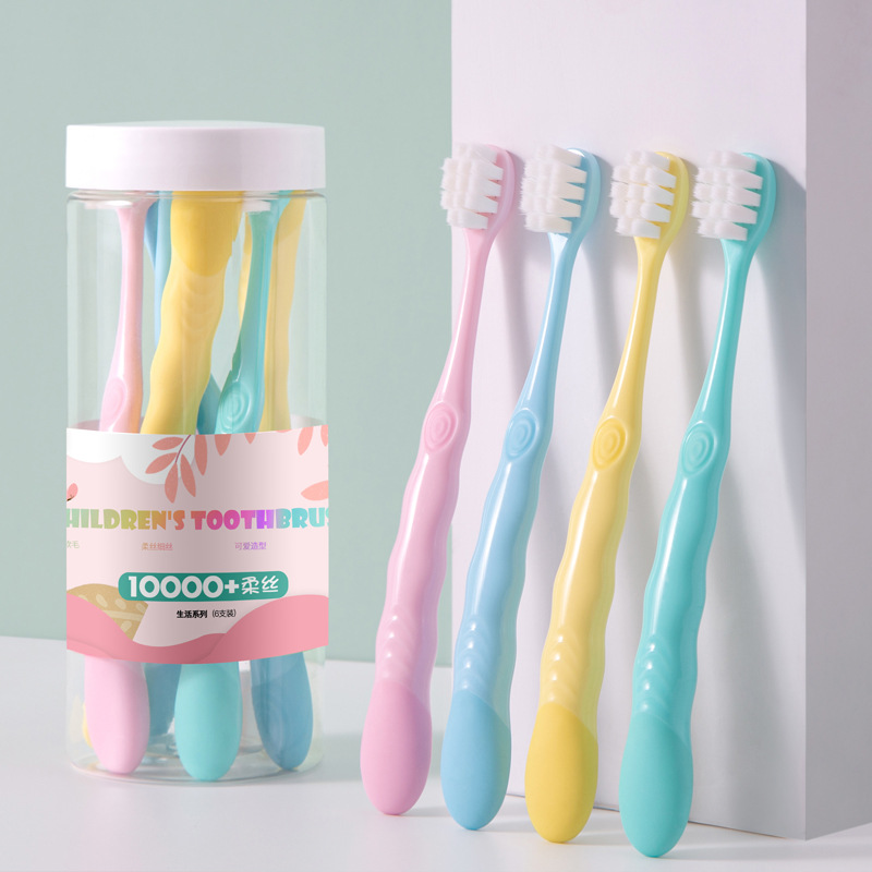 Lemeiguo children's toothbrush ten thousand soft hair 6 barrel 3-6-12 years old baby department store supermarket toothbrush wholesale