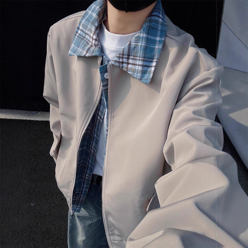 老钱风假两件外套男2025春秋新款拼接撞色宽松cleanfit飞行服夹克|undefined