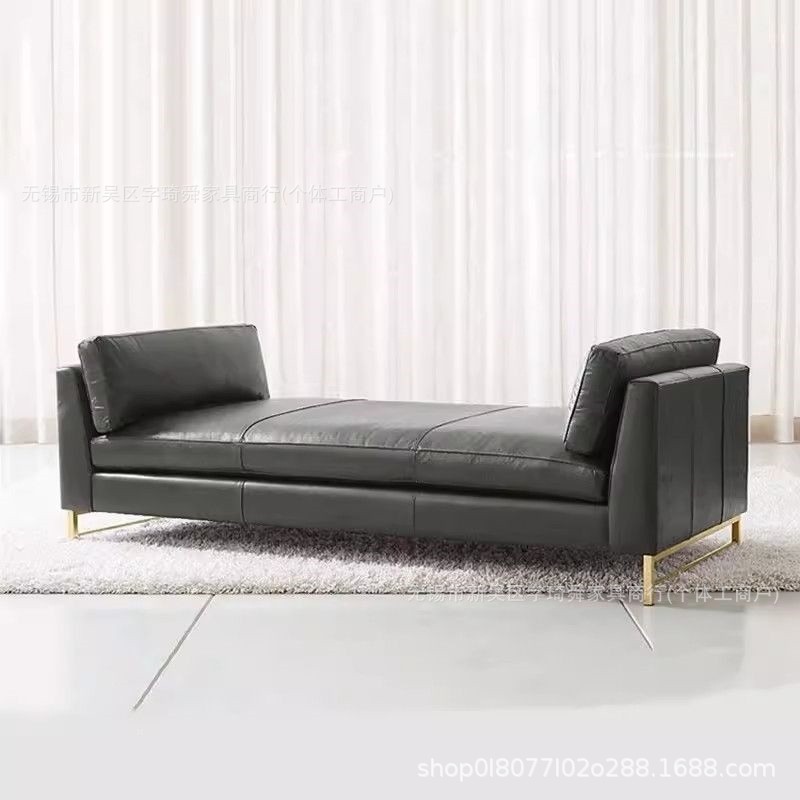 Nordic light luxury leather ottoman for the end of the bed, bedroom bench, entryway shoe-changing bench, simple fitting bench