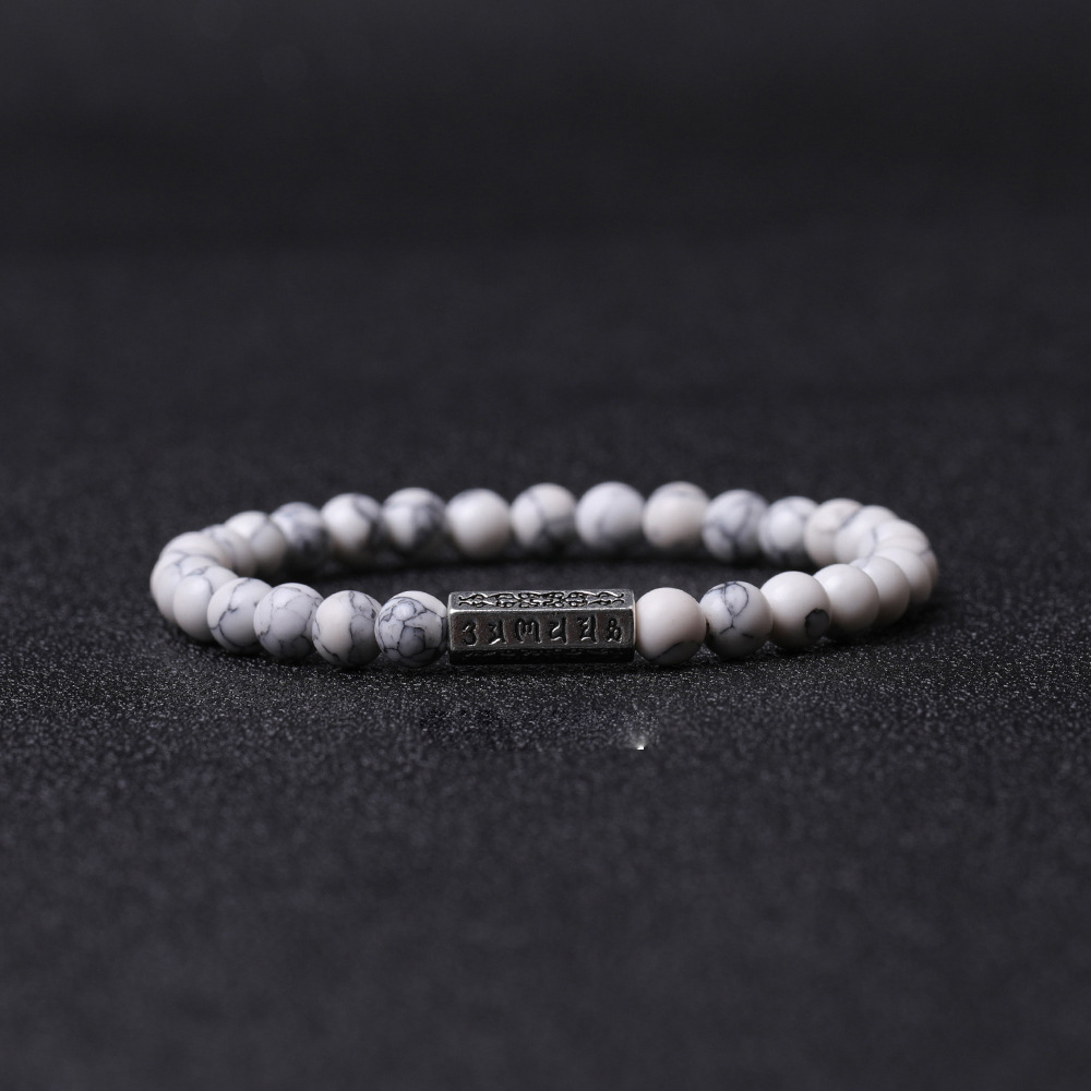 Nuevo estilo chino de 6MM piedra natural pulsera de cuentas mujeres ins nicho de lujo ligero cuerdas de madera elásticas pulsera joyería TEMU