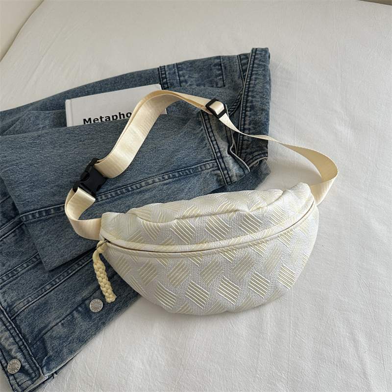 Canvas casuales de hombro para mujeres 2024 nuevo bolso de moda, bolso de pecho deportivo de verano, bolso de cintura de nicho universal