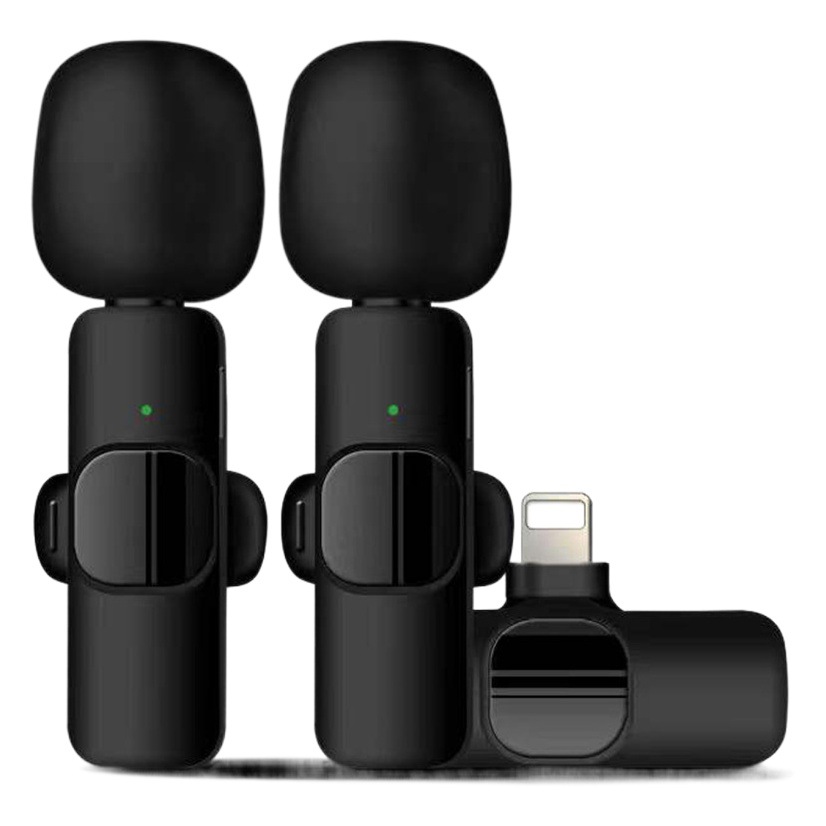 Fábrica en stock micrófono de cuello inalámbrico micrófono uno a dos micrófono inalámbrico al aire libre grabación en vivo reducción de ruido