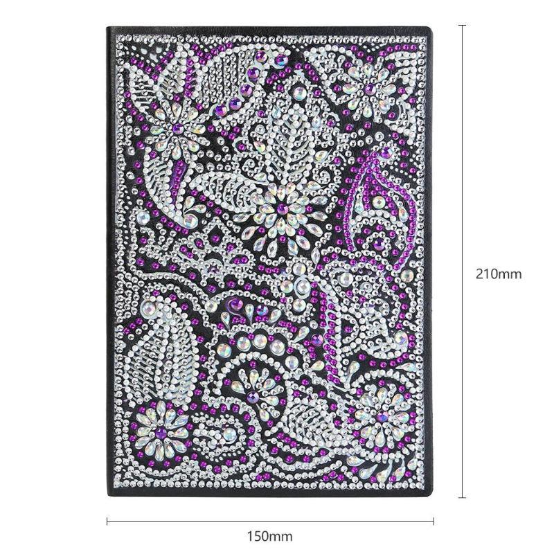 Cuaderno de dibujo de diamantes transfronterizos 5d punto diámetro pintura pegatinas de sexo opuesto mariposa DIY manual cuaderno de notas de cristal