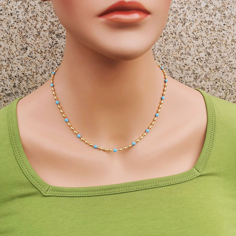 Fashion Butterfly Titanium Steel Inlay Inlaid Gold Artificial Gemstones Necklace 1 Piece