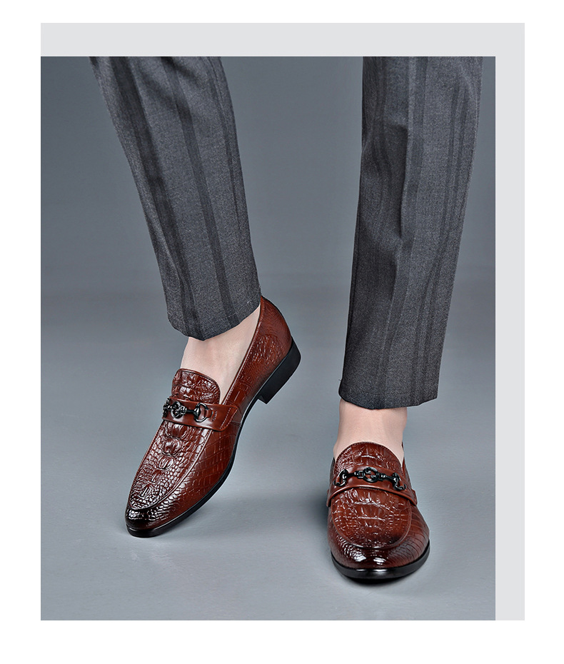 Classic men's crocodile leather shoes