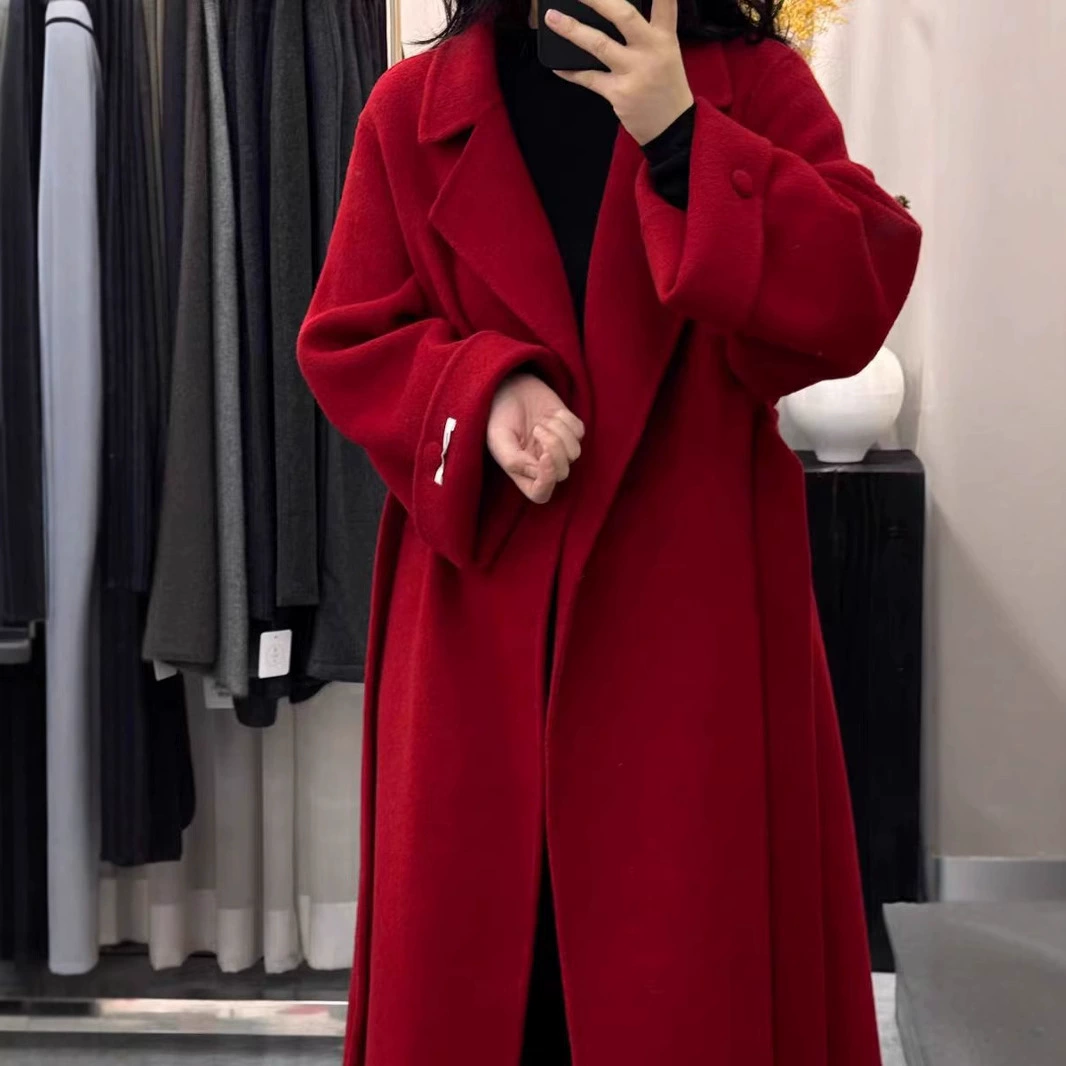 Net Red Shops 2024 осень и зима новая корейская система расширенная темпераментная двухсторонняя шерстяная шерстяная куртка