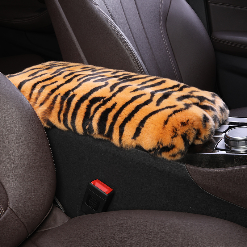 Winter New Style — Universal Armrest box pad - tiger-pattern-color-high-quality-whole-rex-rabbit-skin