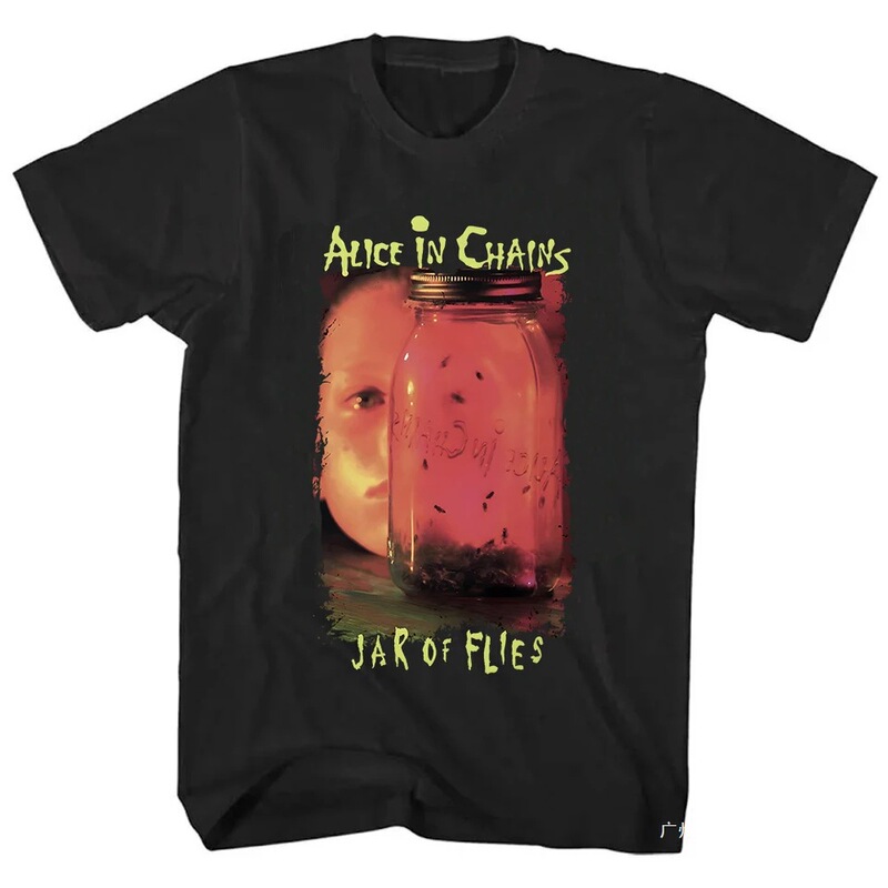 Bottle of Flies T-Shirt, Rock Band Alice in Chains T-Shirt, Short-Sleeved Fashion Unisex Streetwear Hip-Hop