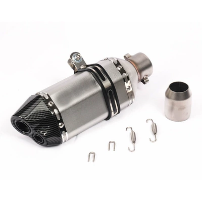 Motorcycle Sports Car Modification Exhaust pipe - 2-pairs-of-short-hexagonal-silver-laser