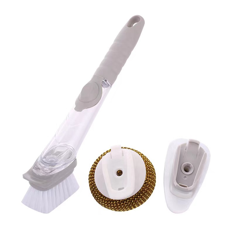 Directo de fábrica automático líquido lavado cepillo olla artefacto multifunción líquido alambre cepillo mango largo descontaminación TPR olla cepillo