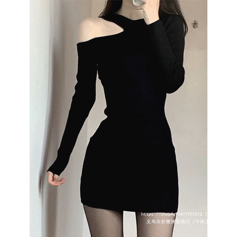 Women's bodycon skirt for spring and autumn, paired with black stockings, sweet and spicy dress for fall and winter, slim-fitting sexy outfit for winter