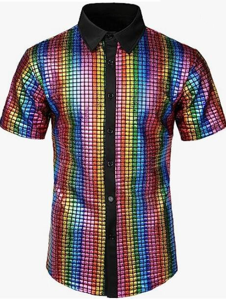 Men's Color Block Blouse Men's Clothing display picture 1