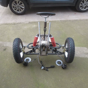 Dəyişdirilmiş dörd təkərli elektrikli nəqliyyat vasitəsi aksesuarları: Go-kart sükan çarxı, 4.00-10 təkərlərlə ön ox sükan asqı sistemi
