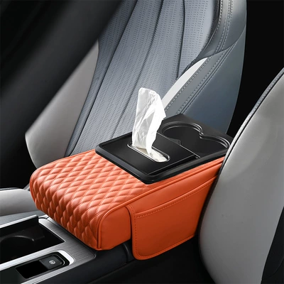 Armrest box pad: Storage Bag, Phone Holder, Leather