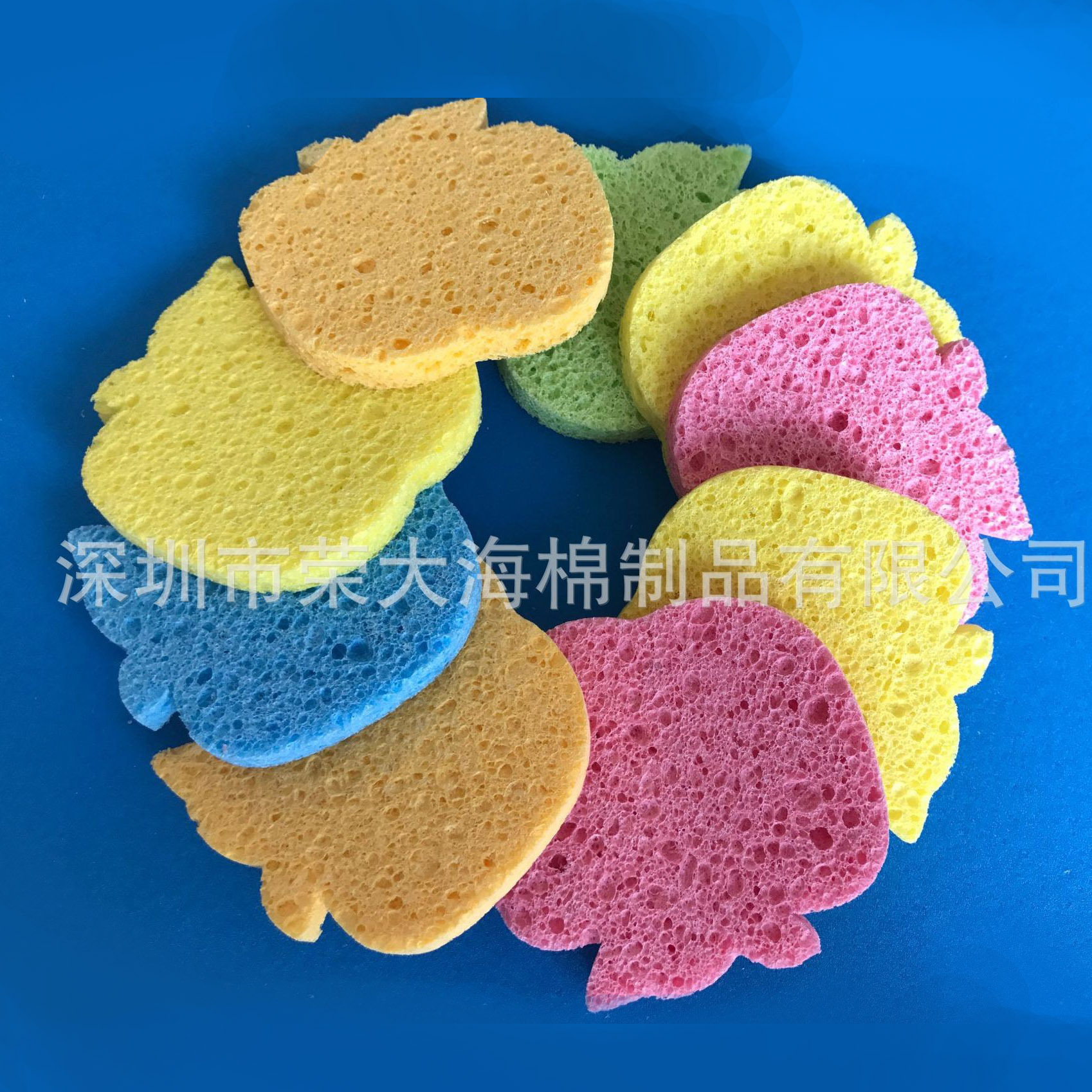 Scouring pad wooden paddle cotton sponge block oil cutting treasure cleaning oil absorbing sponge cartoon bear duck wood pulp Cotton