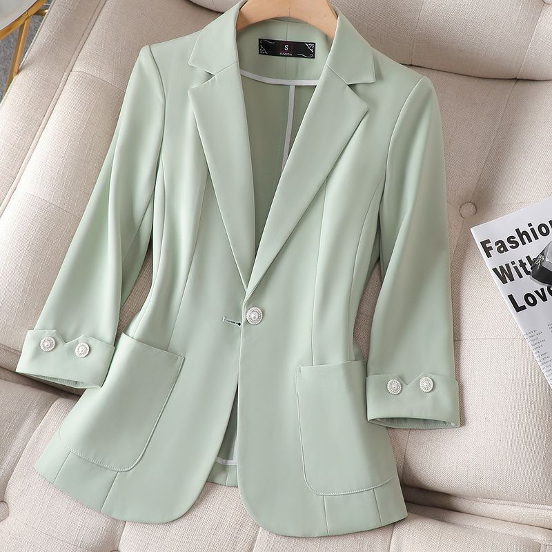 2026 New Summer Style Small Suit Jacket for Women, Korean Style Slim Fit, Plus Size, Three-Quarter Sleeve Casual Sun Protection Top 2026 New Summer Style Small Suit Jacket for Women, Korean Style Slim Fit, Plus Size, Three-Quarter Sleeve Casual Sun Protection Top