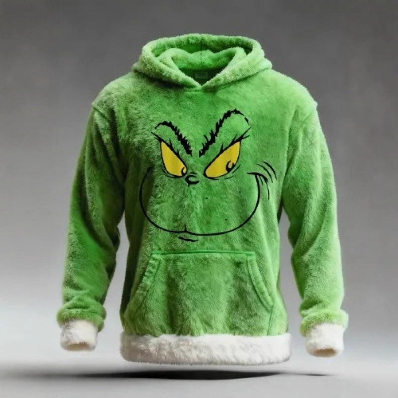 25 European and American Cross-Border New Style Independent Brand Green Grinch 3D Digital Print Quirky Casual Hooded Pullover Sweatshirt 25 European and American Cross-Border New Style Independent Brand Green Grinch 3D Digital Print Quirky Casual Hooded Pullover Sweatshirt