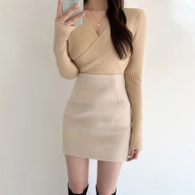 半身裙女2025新款秋冬季小个子西装短裙高腰包臀裙显瘦毛呢a字裙