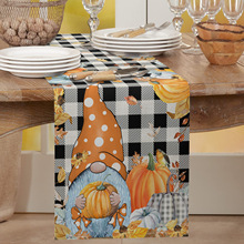 厂家货源新款感恩节桌旗欧式轻奢防滑桌巾布聚会气氛布置格纹桌垫