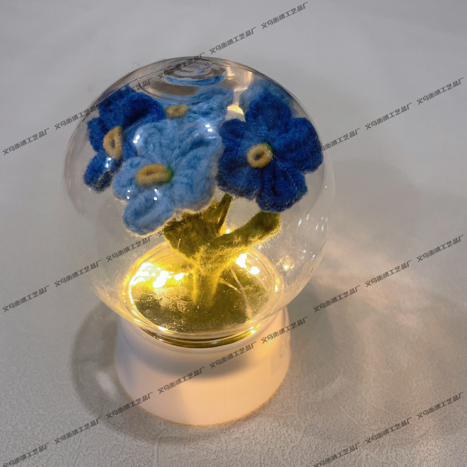 [야간 조명] 그라데이션 블루 물망초 수정구슬